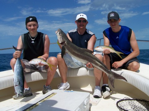 The Mann family from Ontario with yellowtail snapper and cobia